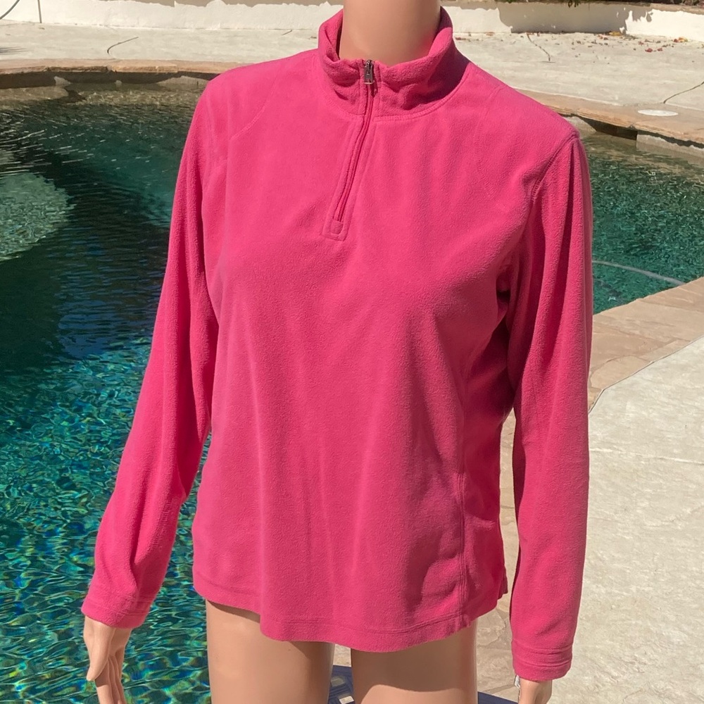 Columbia Quarter Zip Micro Fleece Sweater Bright Pink - Picture 9 of 10
